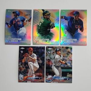 TOPPS CHROME BASEBALL CARDS - 5 CARDS